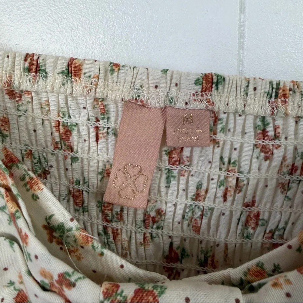 Evolutionary Floral Summer Mini Sundress Bow Dress Boho Cottagecore size medium - Picture 6 of 13